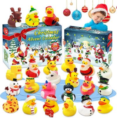 Adventskalender Enten 2024,Adventskalender Kinder Quitsche Enten,24 Weihnachten Quietscheenten Enten