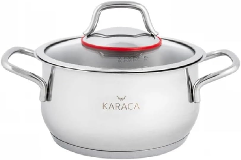Karaca Emirgan 8-Tlg, Kochgeschirr Set aus Stahl Topfset, Kochgeschirr set, Kochtopfsets, Edelstahl,
