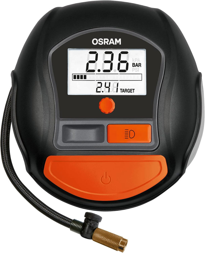 OSRAM TYREinflate 1000, Digitales Reifenfüllgerät mit Auto-Stopp und LED Licht, tragbarer 12V Kompre