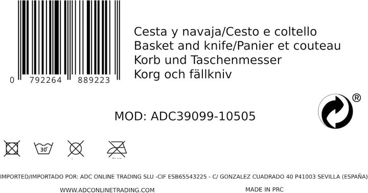 ADCSHOP - Pilzkorb und Pilzmesser Set zum Sammeln von Pilzen und Früchten - faltbar, strapazierfähig
