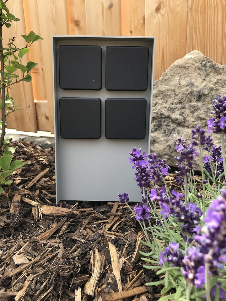 Bold 19578 Abano Aussen-Steckdose-Garten (Steckdosen-Säule) mit 4-Fach Stecker in Hellgrau (IP44 Out
