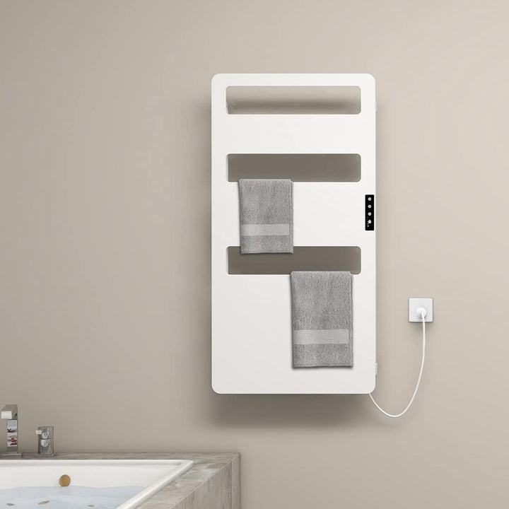 Badheizkörper 90x46cm Bad Heizkörper mit Touchschalter Timer Bad Handtuchhalter Heizung Elektrisch B