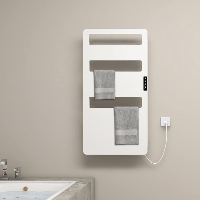 Badheizkörper 90x46cm Bad Heizkörper mit Touchschalter Timer Bad Handtuchhalter Heizung Elektrisch B