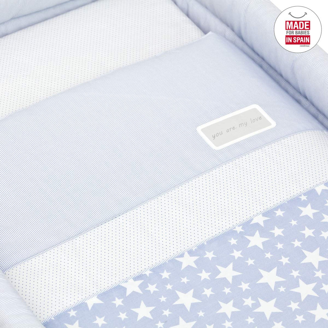 Cambrass 34986 Babybett Aus Holz X-Form plus Himmel (Stange) Kollektion, Star, 55 x 87 x 74 cm, hell