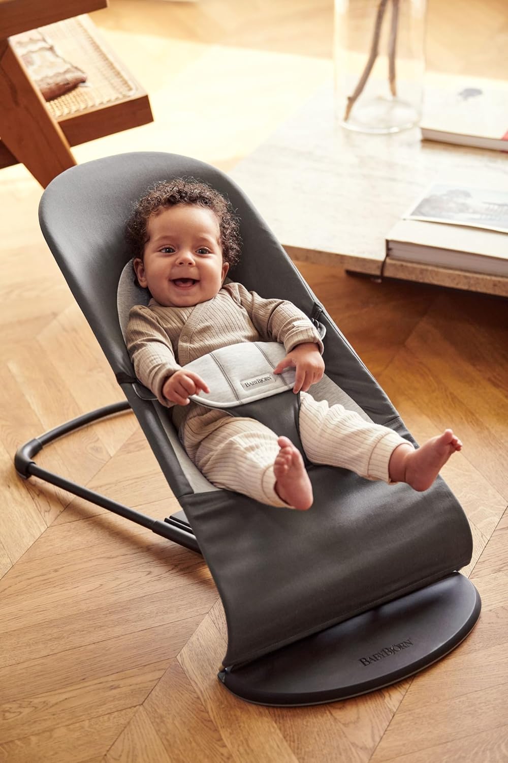 BabyBjörn Babywippe Balance Soft, Gewebt/Jersey, Grau/Grau Dunkelgrau/Grau Gewebt/Jersey, Dunkelgrau