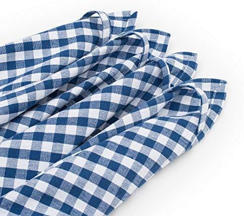 FILU Geschirrhandtücher 8er Pack Dunkelblau / Weiss kariert (Farbe und Design wählbar) 45 x 70 cm -