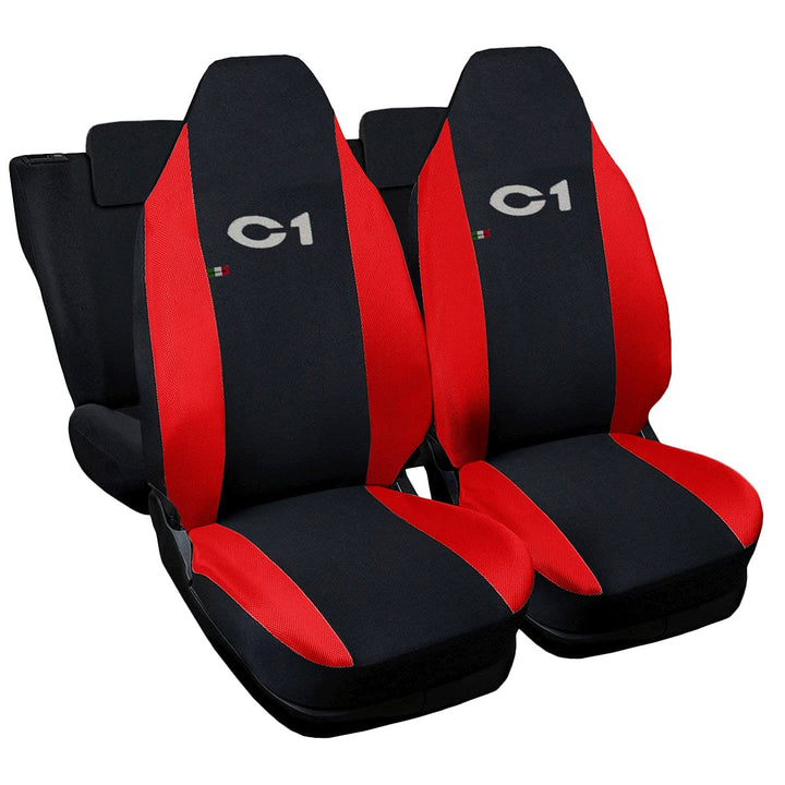 Lupex Shop 17239-01 Citroen C1 zweifarbige Sitzbezüge - schwarz rot