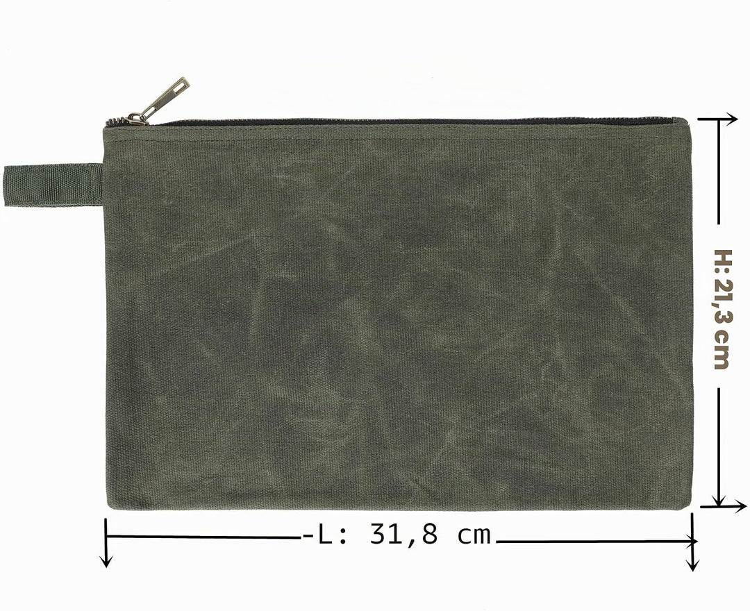 1 Set wasserdichter Werkzeugbeutel aus strapazierfähigem gewachstem Segeltuch, Werkzeugtasche 12.5X8