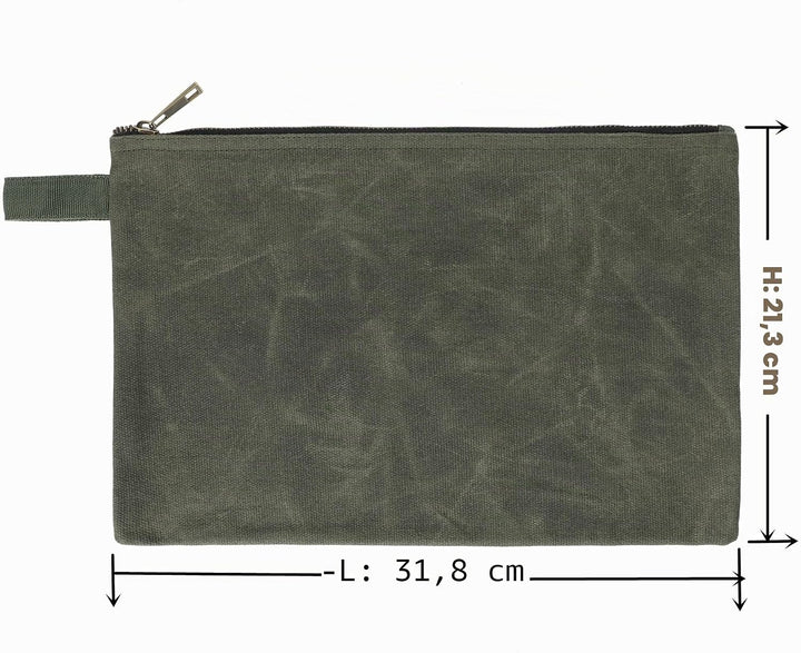 1 Set wasserdichter Werkzeugbeutel aus strapazierfähigem gewachstem Segeltuch, Werkzeugtasche 12.5X8