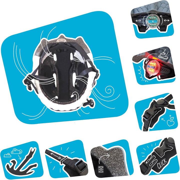 Crazy Safety Kinder Fahrradhelm | Fahrradhelm Kinder 2-7 Jahren für Fahrrad, Skateboard, Radsport, L