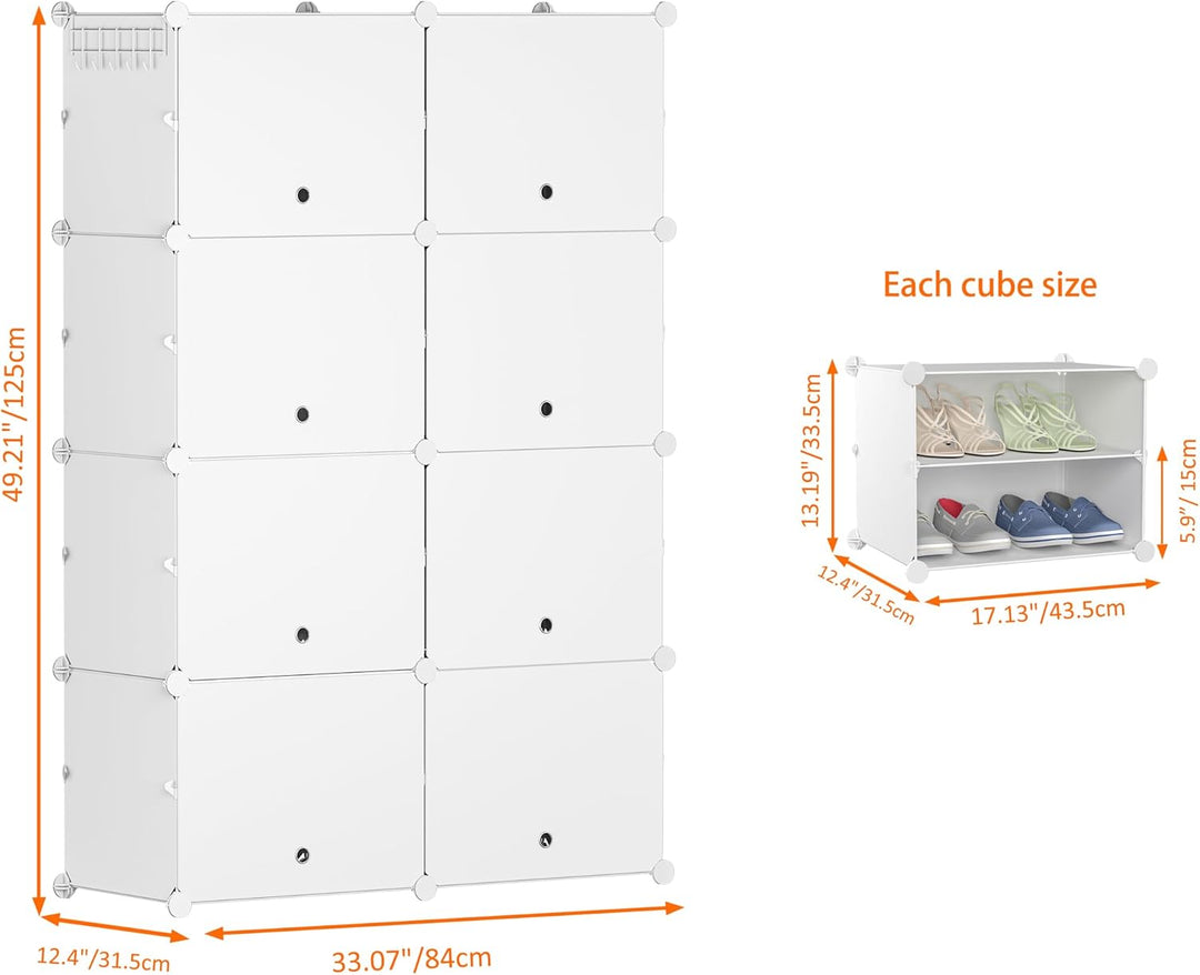HOMIDEC Schuhregal, 7-stufiger Schuhschrank Kunststoff-Schuhregale Organizer für Schrank Flur Schlaf