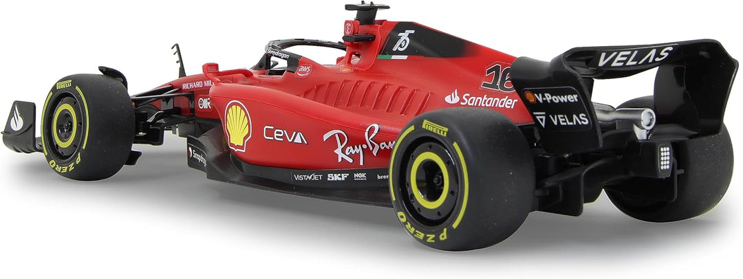JAMARA Ferrari F1-75 1:18 2,4GHz - 2,4GHz für Mehrspielerbetrieb, offiziell lizenziert, originalgetr