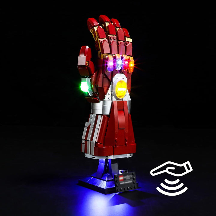 BRIKSMAX 76223 Led Licht für Lego Iron Mans Nano Handschuh (Version mit Handwischsensorschalter) - C