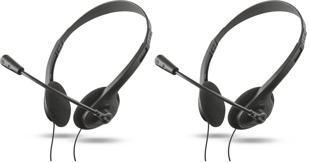 Trust 21665 Primo Headset für PC und Laptop schwarz (Packung mit 2) Einheitsgrösse (Packung mit 2) H