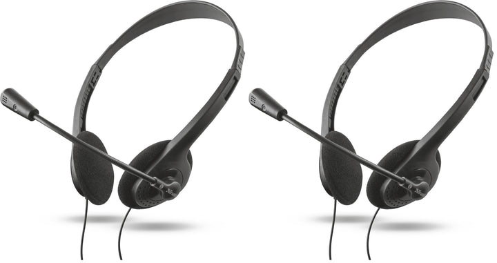 Trust 21665 Primo Headset für PC und Laptop schwarz (Packung mit 2) Einheitsgrösse (Packung mit 2) H