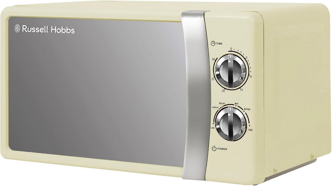 Russell Hobbs RHMM701C Manuelle Solo-Mikrowelle mit 5 Leistungsstufen, Klingelton und Timer, Auftauf
