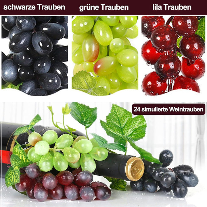 Kunststoff Weintrauben, 7 Stück Künstliche Weintrauben Deko, Künstliche Trauben Deko, Künstliche Tra