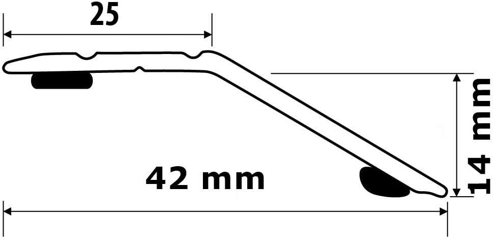 Übergangsprofil Teppichschiene Abschlussprofil Alu eloxiert gold B42 mm L900mm 1, 1