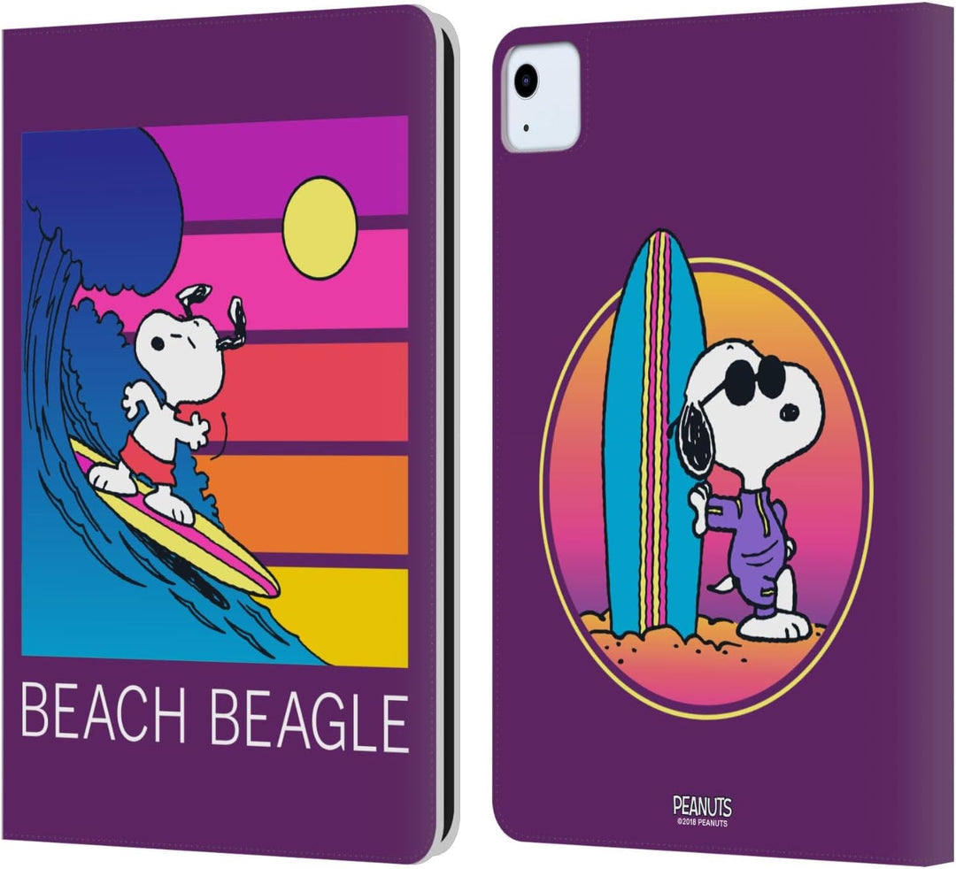 Head Case Designs Offizielle Peanuts Strand Beagle Snoopy Aloha Disco Leder Brieftaschen Handyhülle