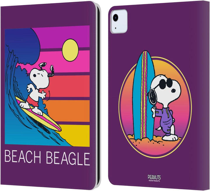 Head Case Designs Offizielle Peanuts Strand Beagle Snoopy Aloha Disco Leder Brieftaschen Handyhülle