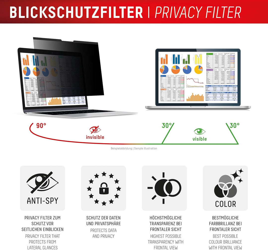Displex PRIVACY SAFE Magnetischer 2-Wege Blickschutzfilter 14,4&