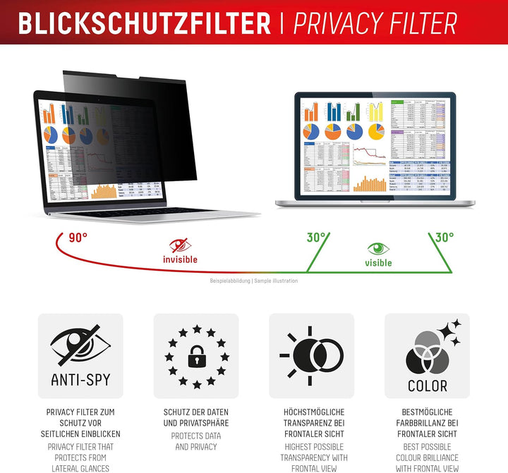 Displex PRIVACY SAFE Magnetischer 2-Wege Blickschutzfilter 14,4&