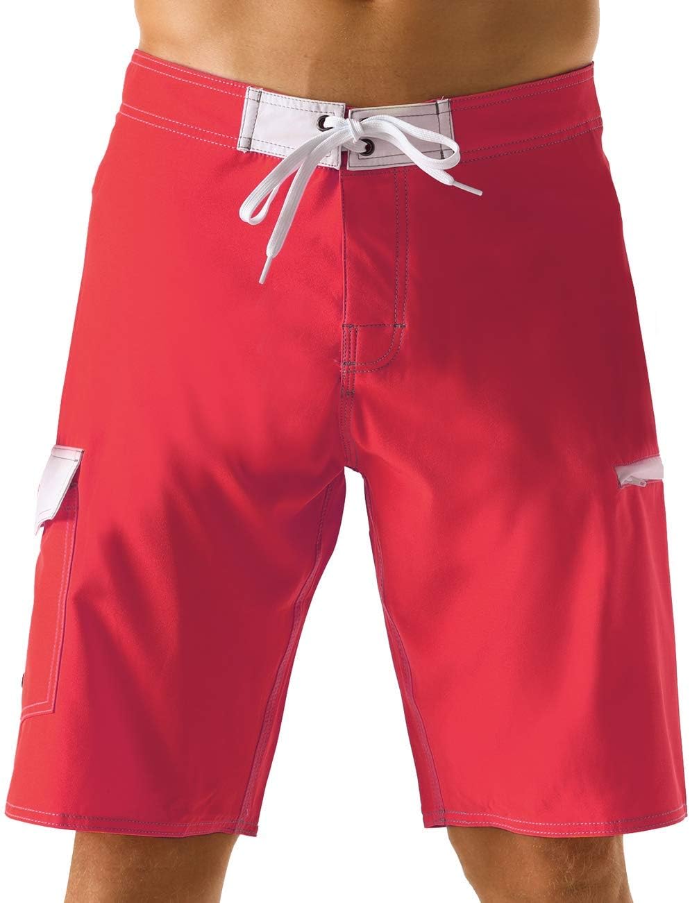 Nonwe Men's Sportwear Quick Dry Board Shorts with Lining 32 Red-207, 32 Red-207