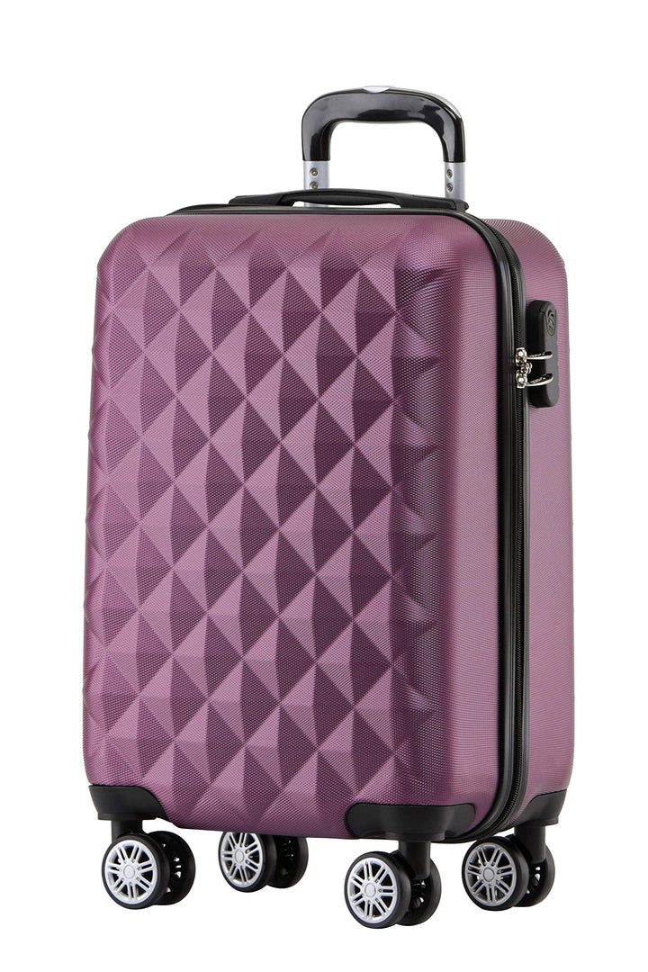 BEIBYE Zwillingsrollen 2066 Hartschale Trolley Koffer Reisekoffer Gepäck M-L-XL-Set (Violett, M) Vio
