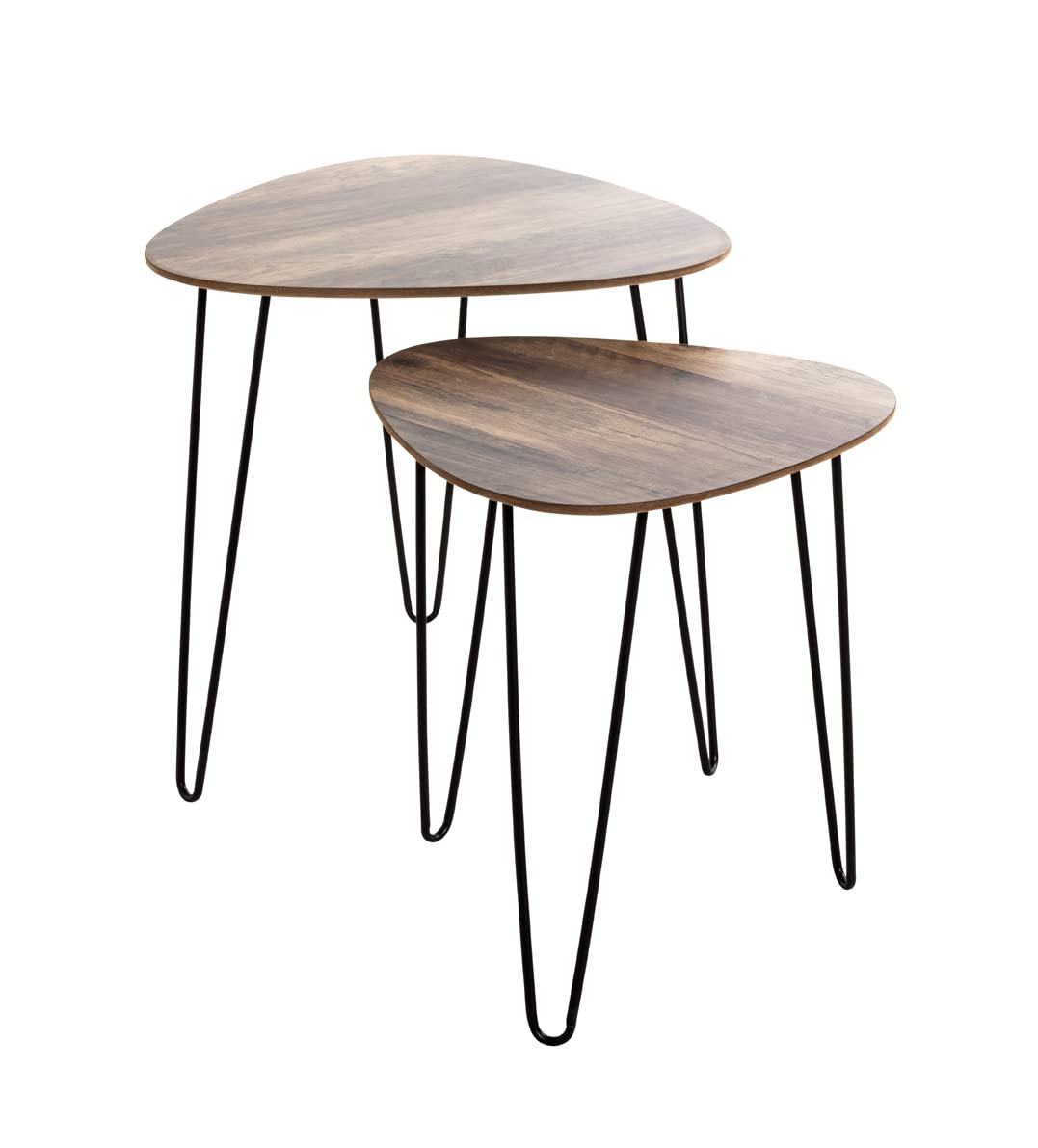 HAKU Möbel Beistelltisch 2er Set, schwarz-eiche,, Schwarz-eiche