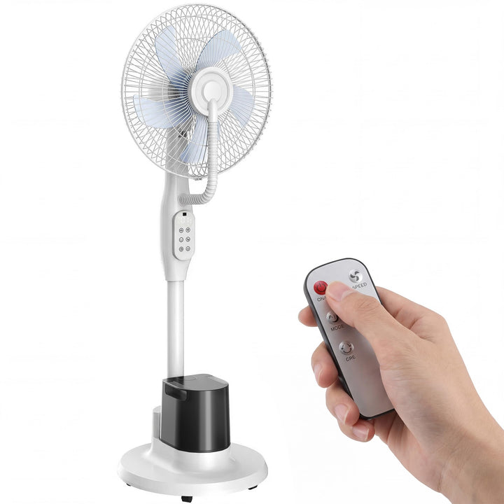 HOMCOM Ventilator mit Wasserkühlung, Luftbefeuchter leise, Neigbar Standventilator inkl. Sprühnebel,