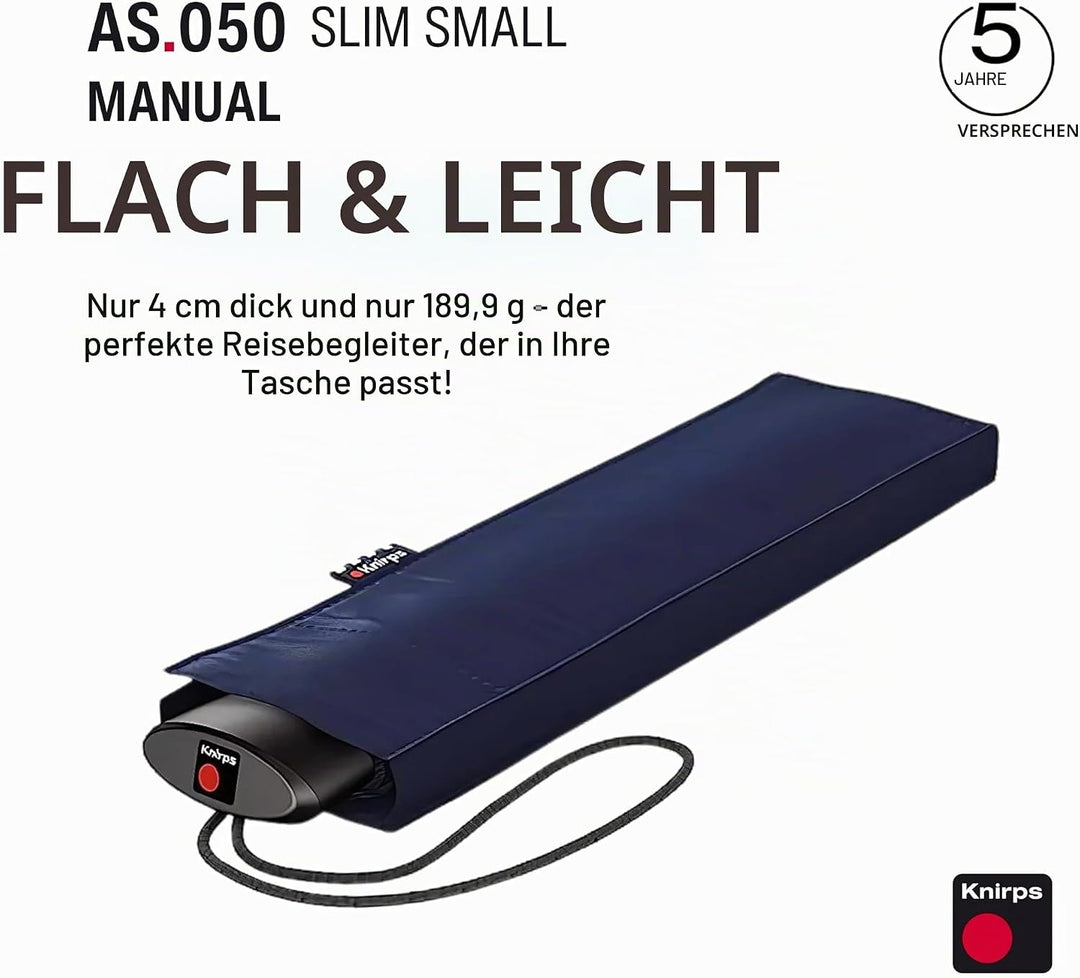 Knirps Taschenschirm AS.050 Slim Small Manual - Der flachste Knirps - Superleicht - Klein und kompak