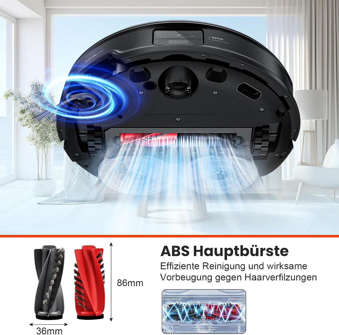 28 Stück Zubehörset für Roborock Saros 10R / Qrevo CurvX Saugroboter mit 2 Paar Hauptbürsten 6 Wisch