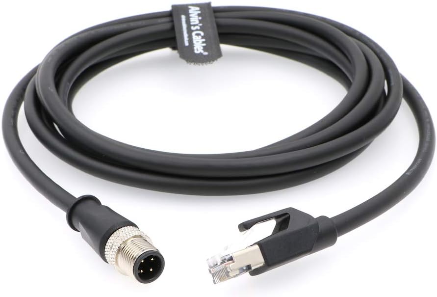 Alvin's Cables M12 D-Code 4-Pin Stecker auf RJ45 Ethernetkabel Hochflexibel für Industrielle Kameras