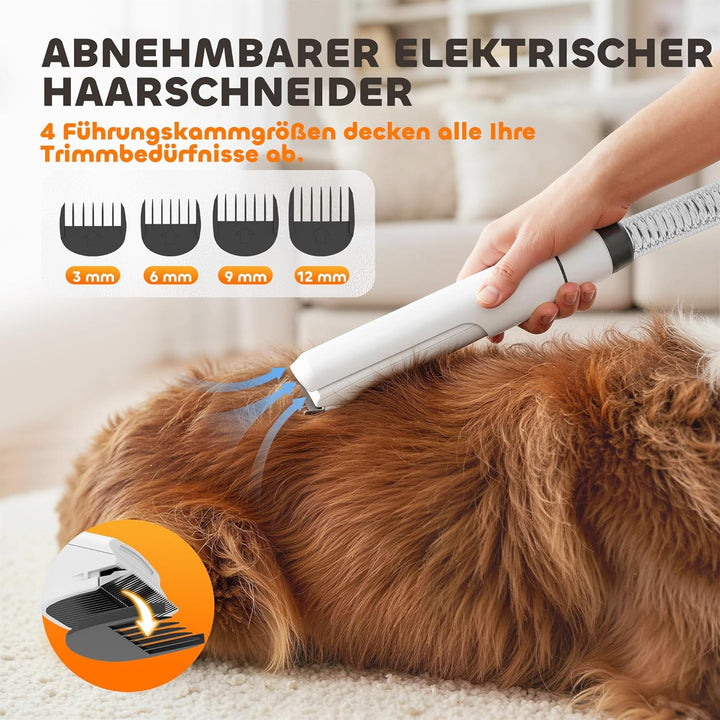 PawHut Hundeschermaschine leise Schermaschine mit 5 Pflegewerkzeugen Einstellbarer Windgeschwindigke
