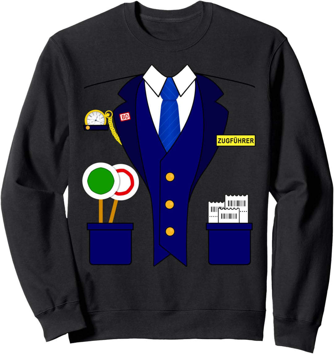 Zugführer Eisenbahn Lokomotivführer Karneval Kostüm Sweatshirt
