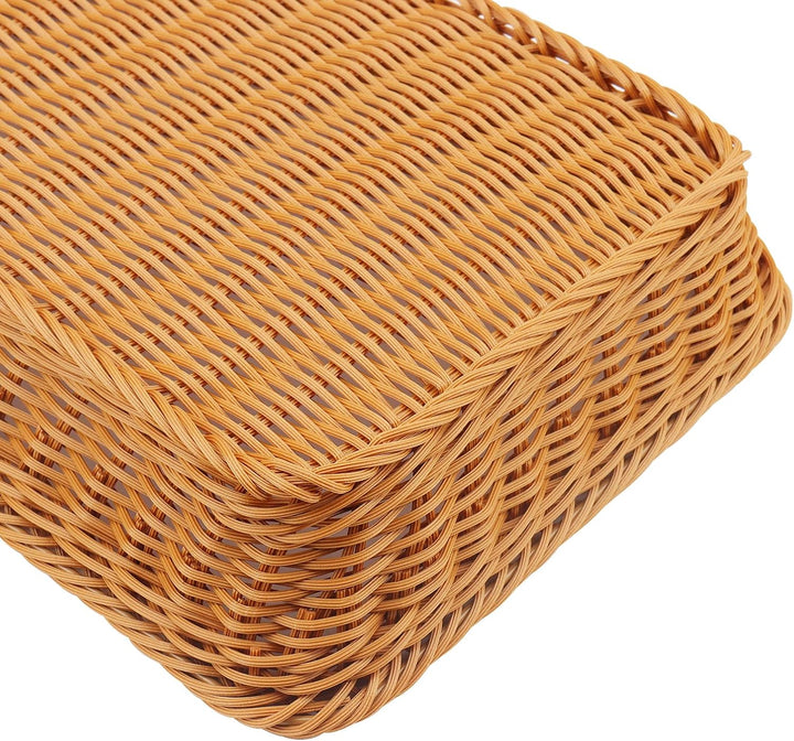 2 Stück Brotkorb Geflochten Rechteckig, 35x25x7,5cm Poly Weidenkorb Brotkorb Geflochten Weide, Resta