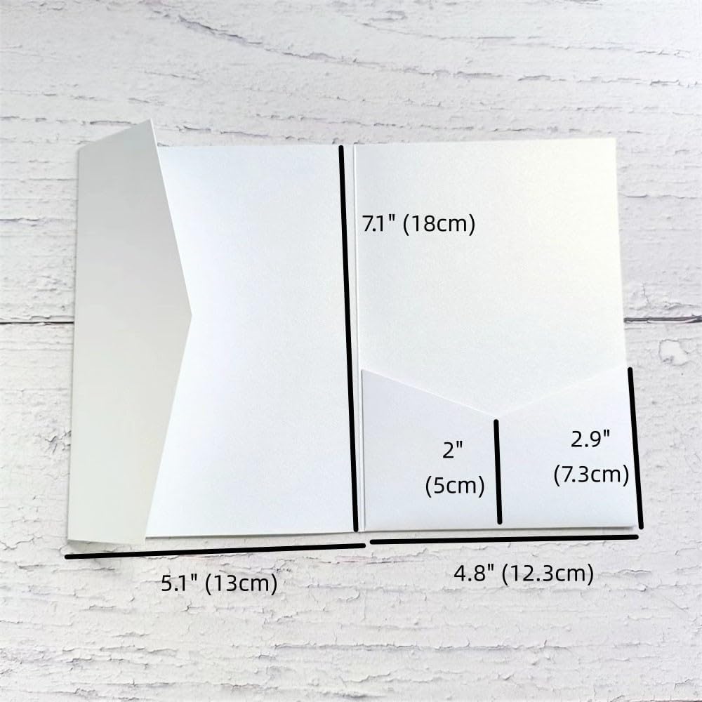 Weisse Briefumschläge für Hochzeitseinladungen aus schimmerndem Perlmuttpapier, 25 Stück (Perlweiss)