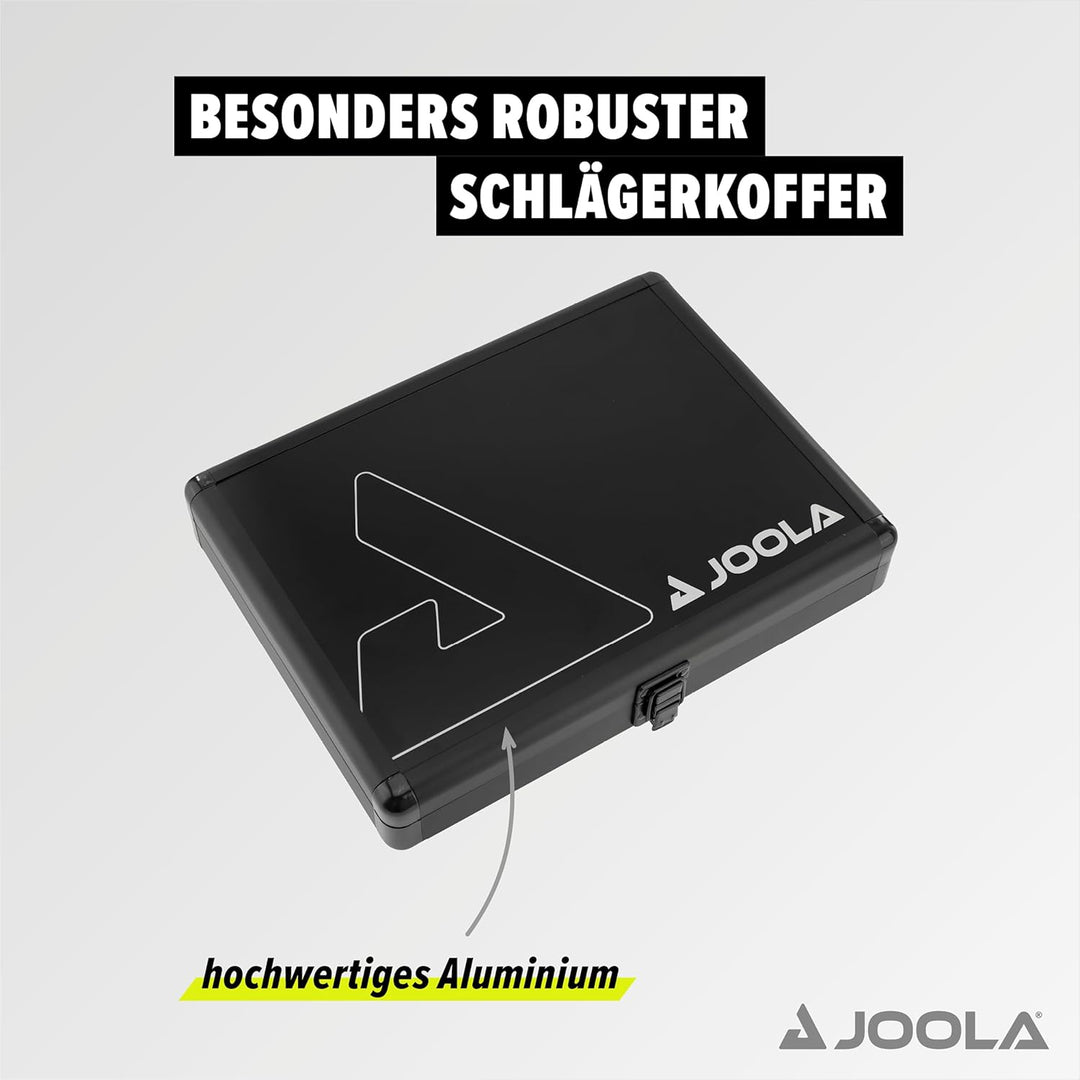 JOOLA Tischtennishülle Schlägerkoffer BAT CASE Alukoffer passend für 1 Tischtennisschläger und 3 Tis