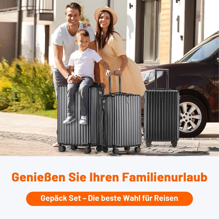 Kofferset 3 Teilig Hartschale Koffer Set Robustes und Langlebiges PC-Material Koffer mit TSA-Schloss