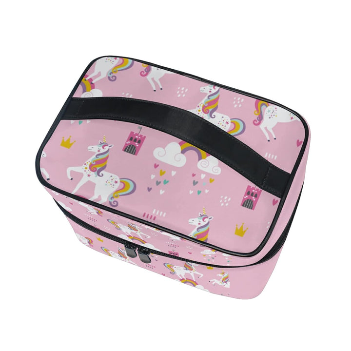Mädchen Einhorn Regenbogen Rosa Makeup Tasche Organizer Kosmetikkoffer Kosmetiktasche Kulturbeutel G