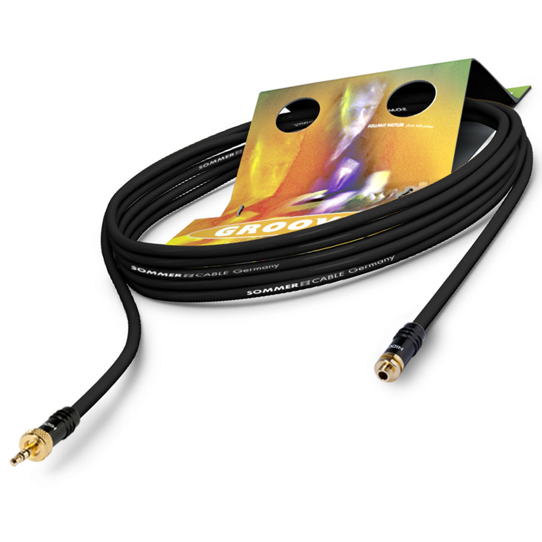 SOMMER CABLE 5m 3,5mm Klinke Verlängerungskabel Verriegelbar Patch- Adapterkabel Mini-Klinke Stecker