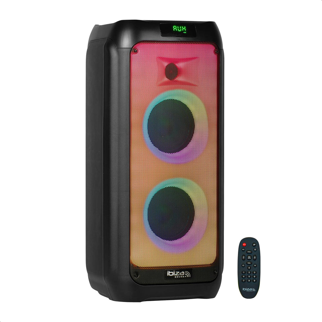 Ibiza - WAVE6-250W/2x5.25" Batterielautsprecher mit Bluetooth, USB und microSD - WAVE LED Effekt und