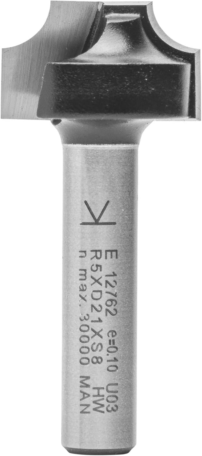ENT 12762 Viertelstabfräser HW, Schaft (S) 8 mm, Durchmesser (D) 21 mm, NL 12 mm, R 5 mm, SL 32 mm R