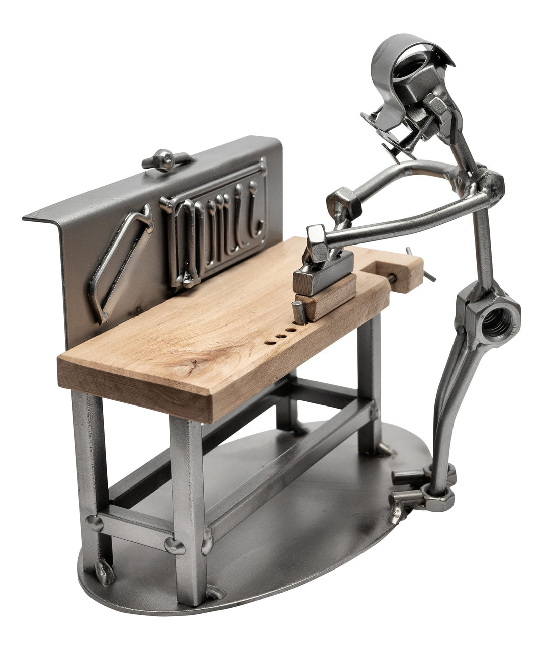 STEEMO Schraubenmännchen Tischler Handwerker Geschenk Metall-Deko 18x14x18 cm