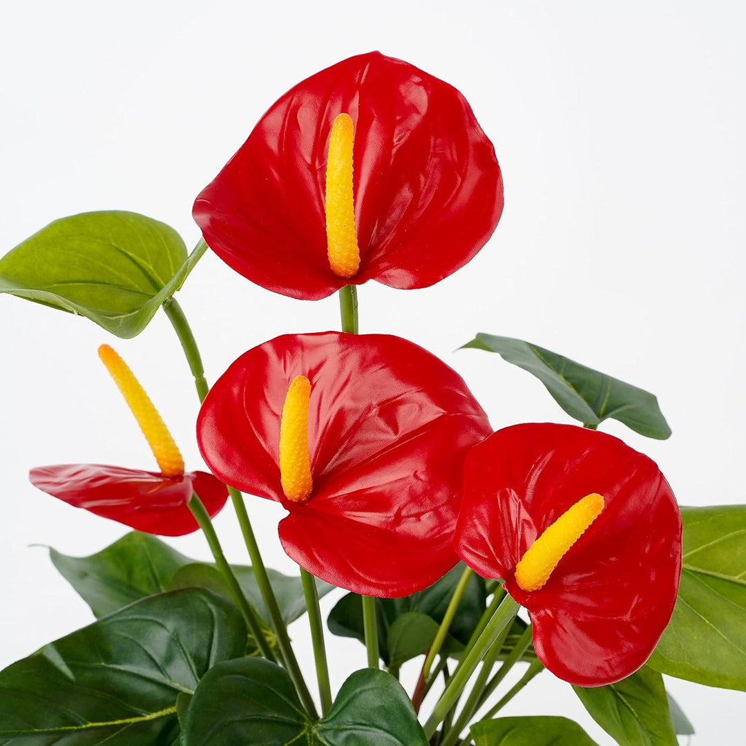 MICA Anthurium Kunstpflanze, Polyester, Rot, H 40 x Ø 30 cm