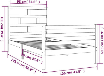 Tidyard Massivholzbett Bettgestell Bett Holzbett Einzelbett Futonbett Bettrahmen Schlafzimmerbett 10