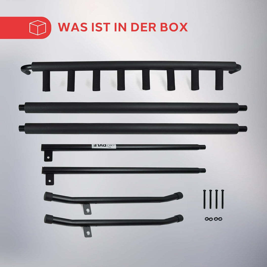 Pyle PGST43 Gitarrenständer für 7 Gitarren, faltbar, universal, tragbar, schwarz, mit rutschfester G