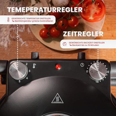 Pizzaofen Pizzamaker Elektrisch mit Pizza-Stein, Leistung 1200 WATT, bis zu 400°C, Steinofen Pizzama