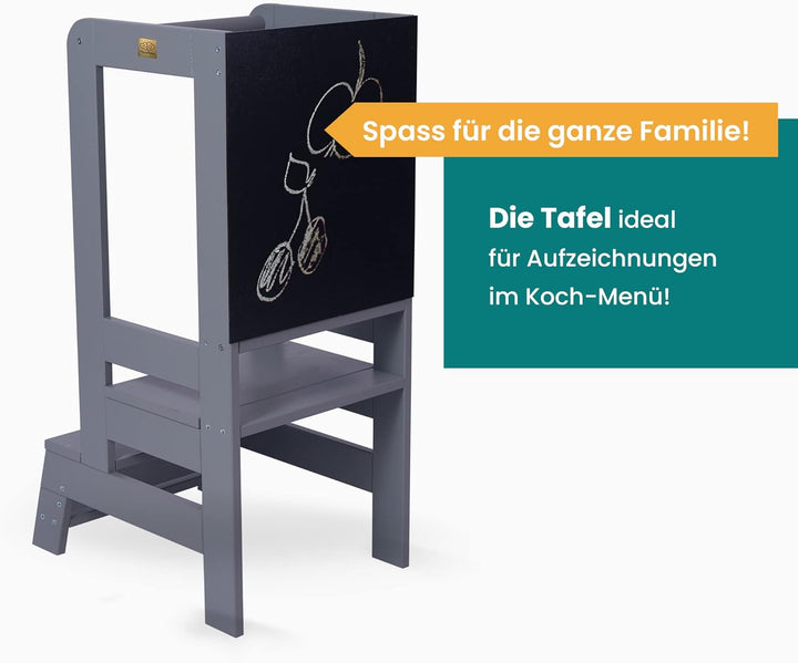MEOWBABY Lernturm – Höhenverstellbarer Montessori Learning Tower für Kinder – Lernturm ab 1 Jahr – S