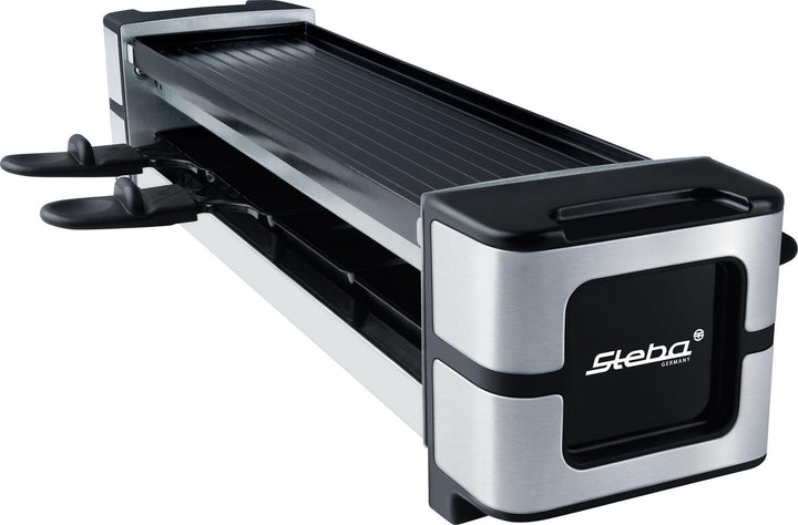 Steba RC 140 Guss-Raclette – PFAS-freie keramikbeschichtete Grillplatte, wendbar, 4 antihaft Pfännch